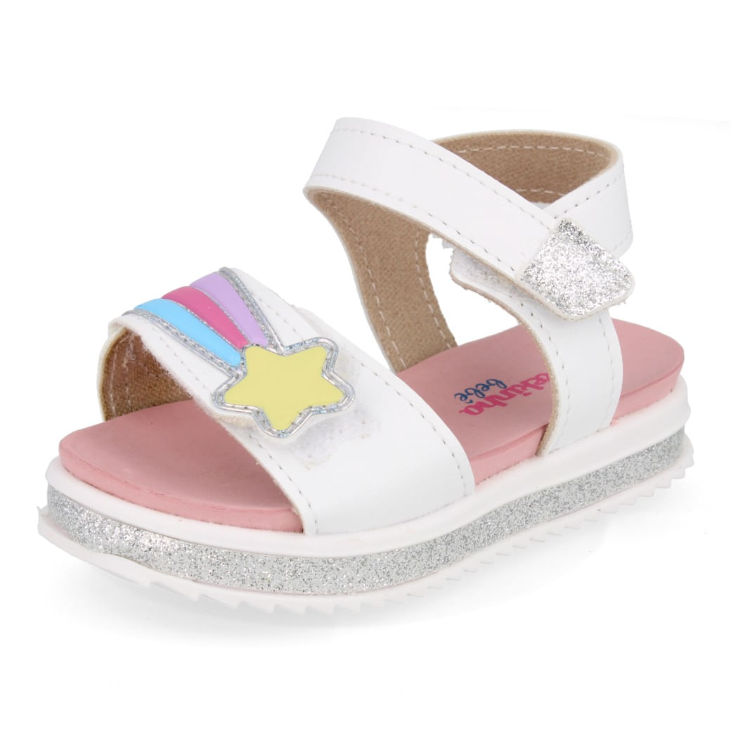 Molekinha Sandalia 2724-122-28656-17159 Branco-Prata Sint_7__